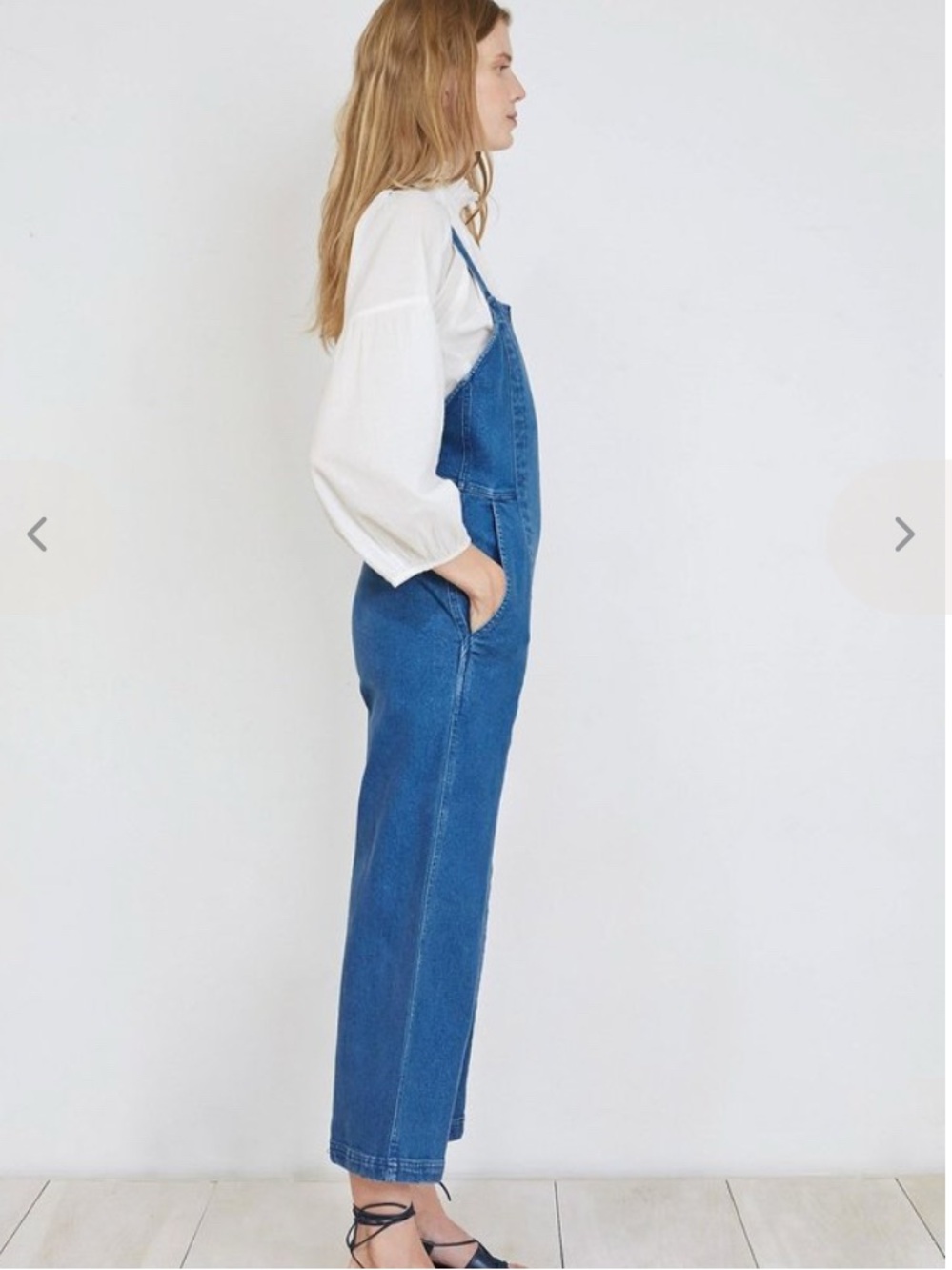 Apiece Apart NYC Carmen Blue Denim Wide-Leg Overalls 6 - Picture 2 of 10